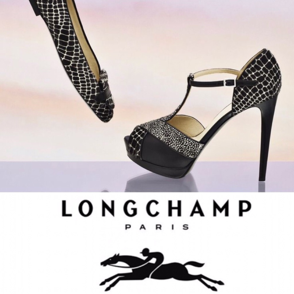 LONGCHAMP, Le Pliage, Calf Hair Peep Toe Platform Heels, Euro 40 / US 9 - Picture 11 of 11